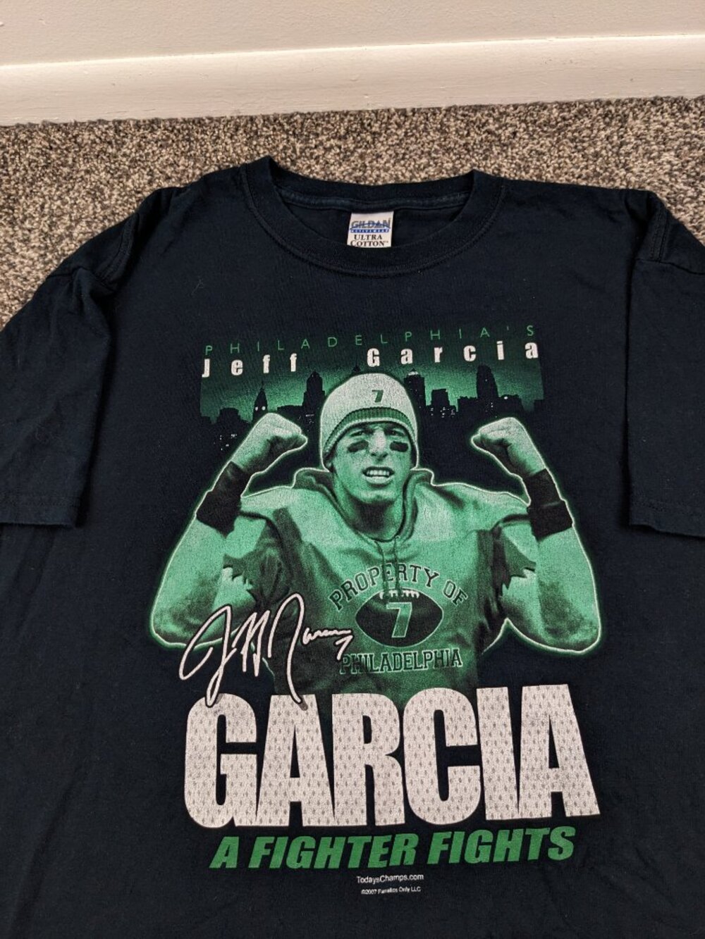 Vintage 2007 Philadelphia Eagles Jeff Garcia T-Shirt Fanatics Fighter Mens Large